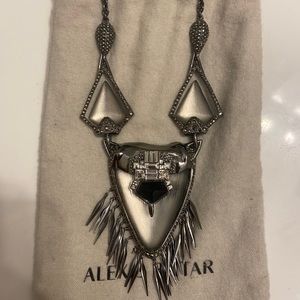 RARE Alexis Bittar Art Deco Metal Fringe Necklace